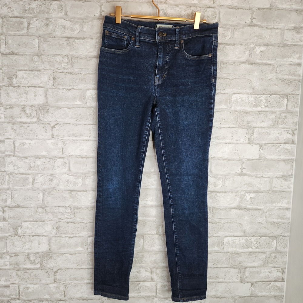 Madewell Jeans Skinny Dark Wash Cotton Tencel Stretch Mid Rise 28